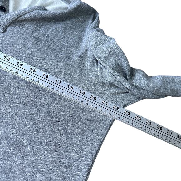 Marine Layer Henley Shirt Men's Marge M/L Heather Gray Rayon Long Sleeve - Picture 8 of 10